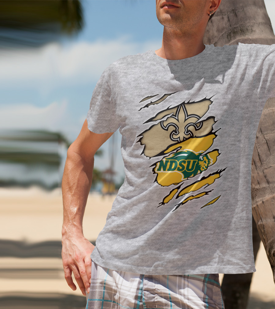 NDSU Bison Fleur-de-Lis Saints Logo Marquee T-Shirt