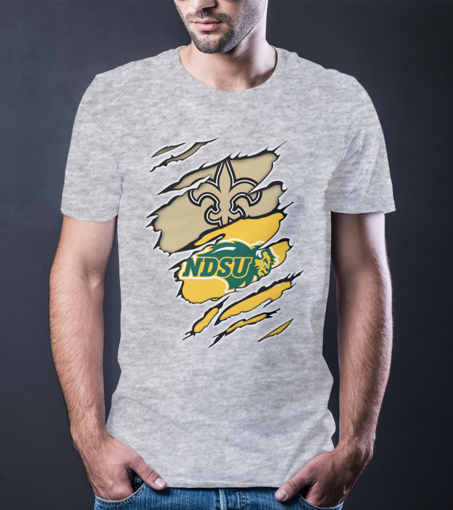 NDSU Bison Fleur-de-Lis Saints Logo Marquee T-Shirt