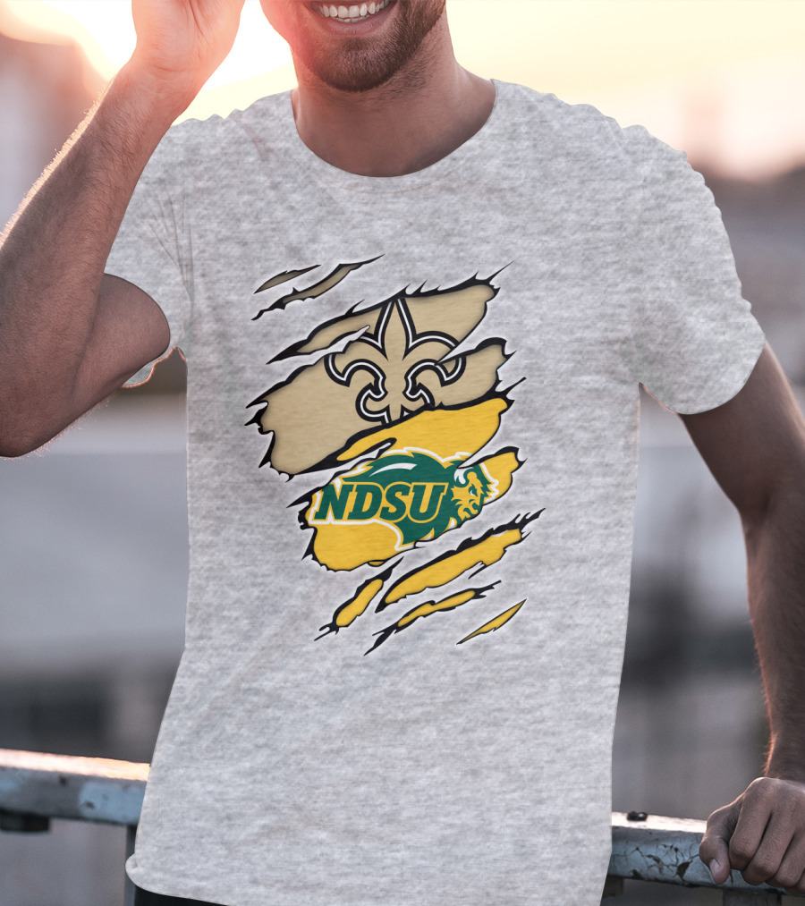 NDSU Bison Fleur-de-Lis Saints Logo Marquee T-Shirt