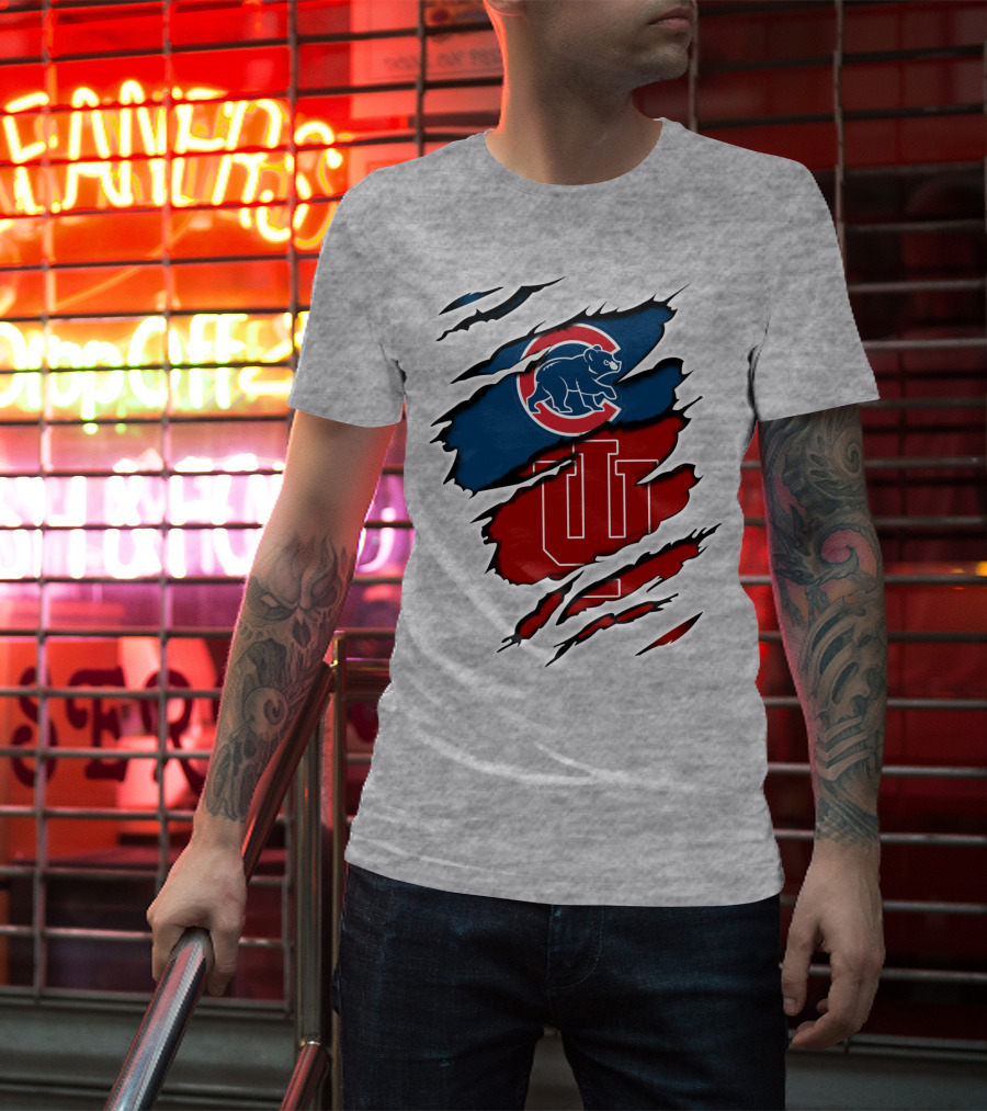 Cubs Indiana Hoosiers Scratch Logo Combo T-Shirt