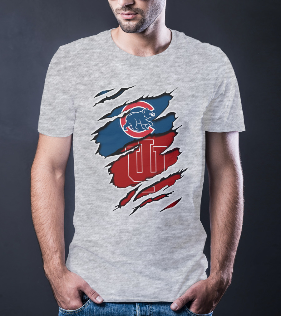 Cubs Indiana Hoosiers Scratch Logo Combo T-Shirt