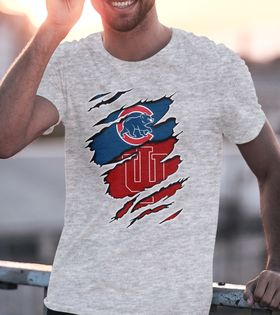 Cubs Indiana Hoosiers Scratch Logo Combo T-Shirt