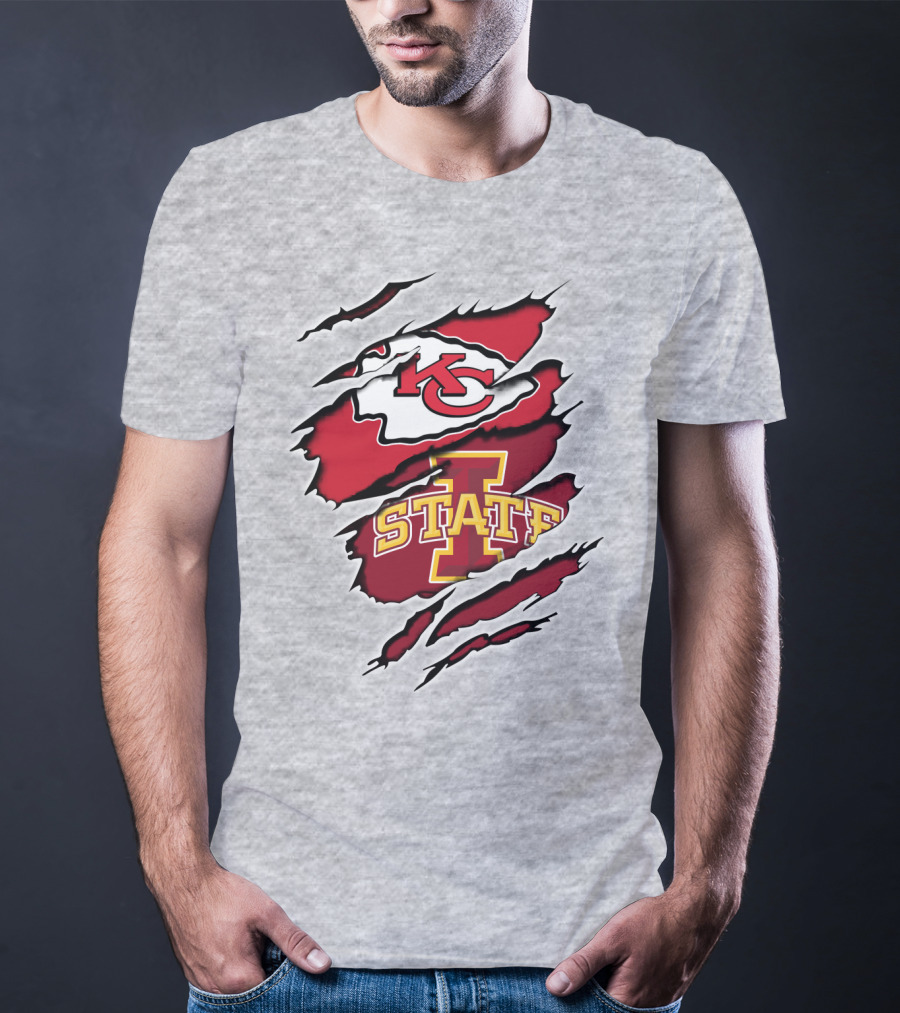 Kansas City Chiefs Iowa State University Torn Claw Marks T-Shirt