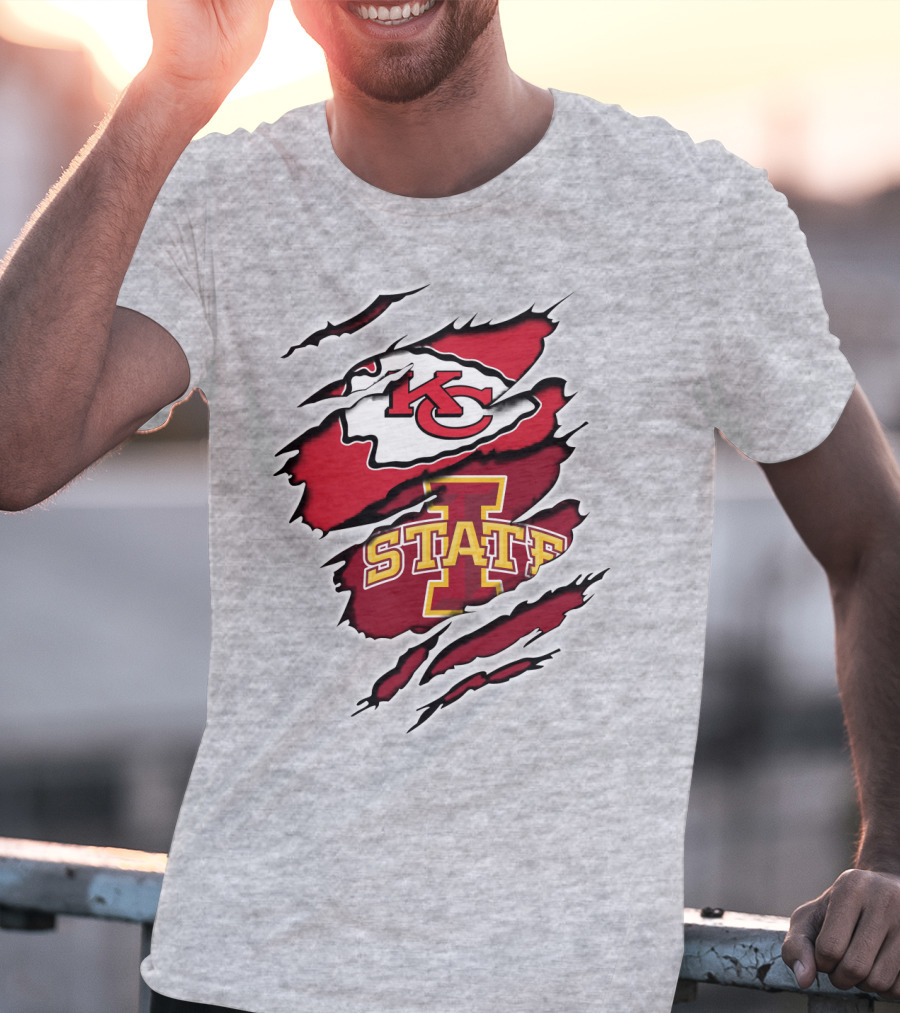 Kansas City Chiefs Iowa State University Torn Claw Marks T-Shirt