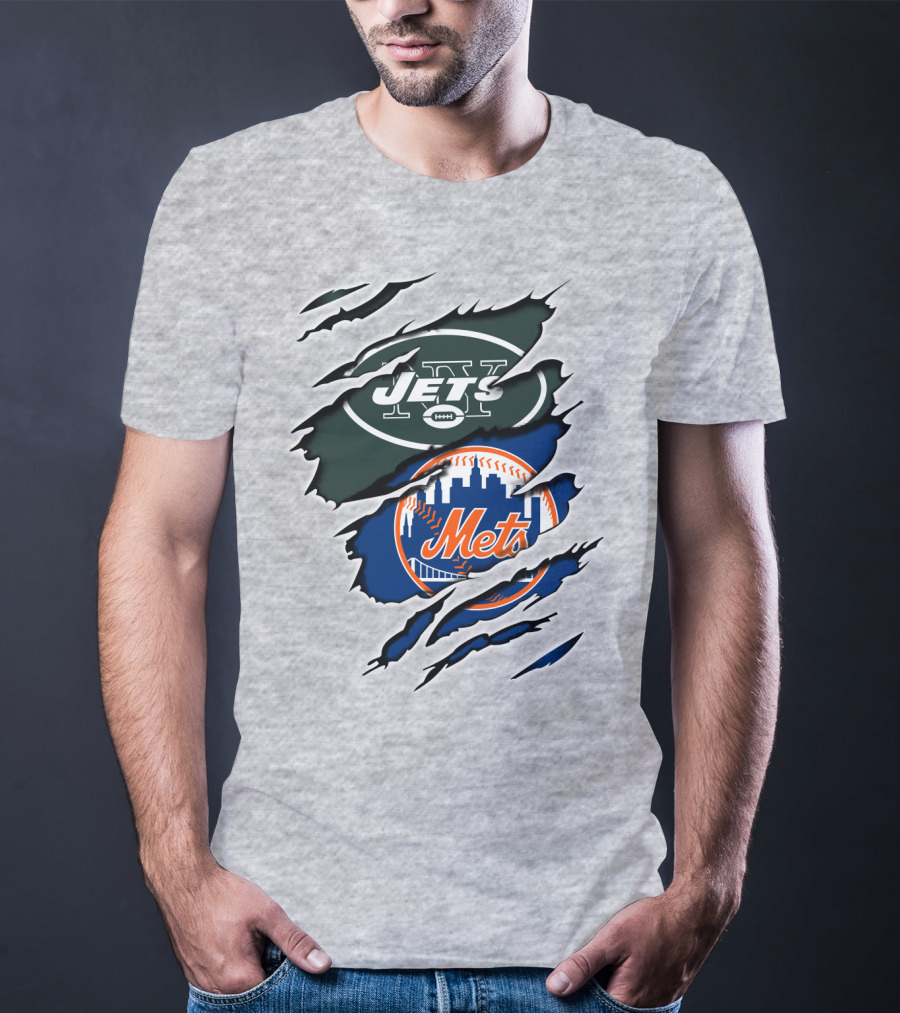 Jets Mets NFL MLB Sports Fan Combo T-Shirt