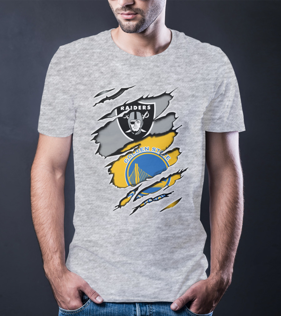 Raiders Golden State Warriors Logo Mashup T-Shirt