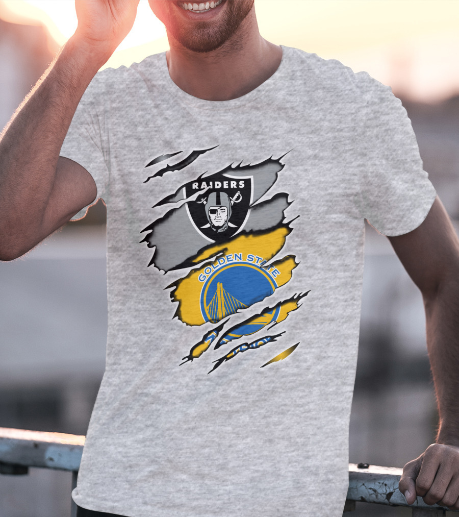 Raiders Golden State Warriors Logo Mashup T-Shirt