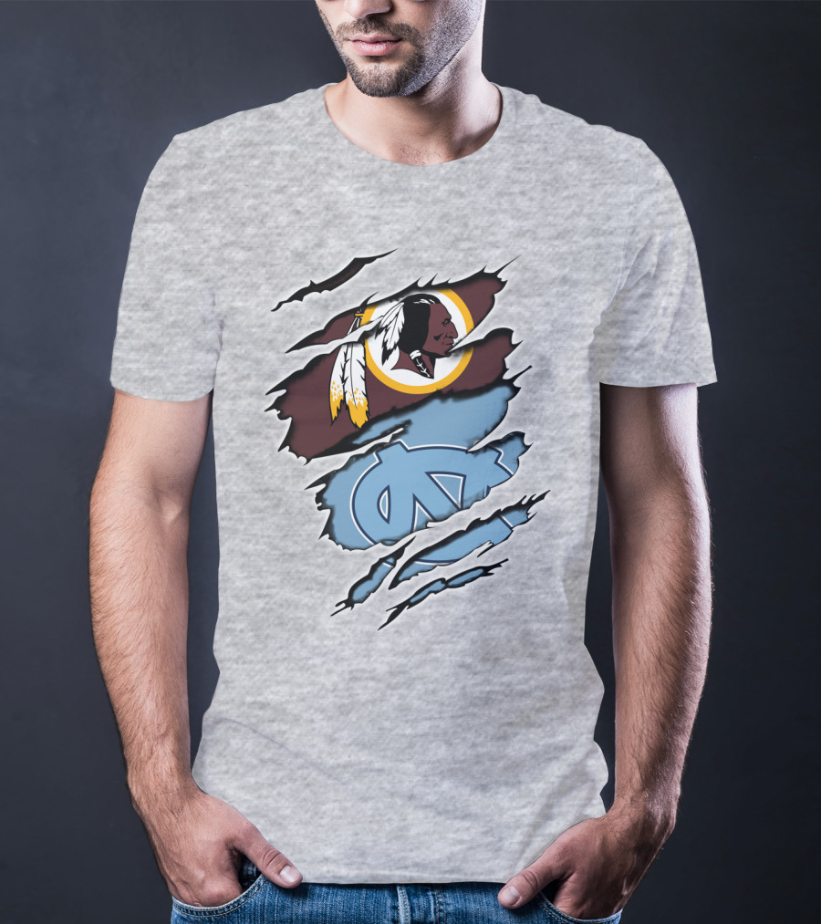 Redskins Tar Heels Logo Mashup T-Shirt