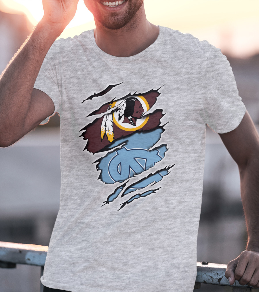 Redskins Tar Heels Logo Mashup T-Shirt