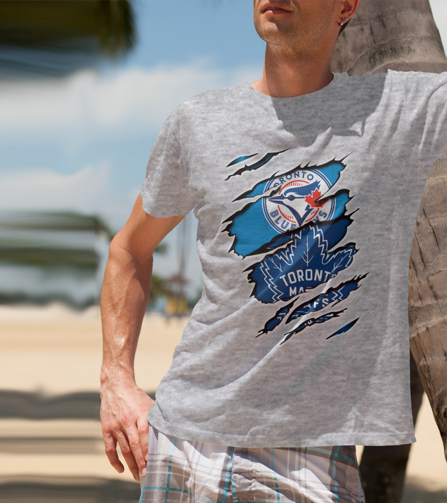 Toronto Blue Jays Maple Leafs Dual Logo Overlap T-Shirt