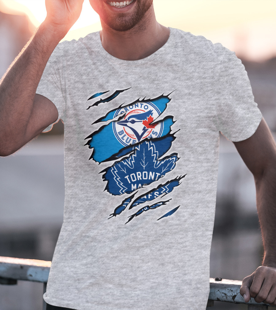 Toronto Blue Jays Maple Leafs Dual Logo Overlap T-Shirt