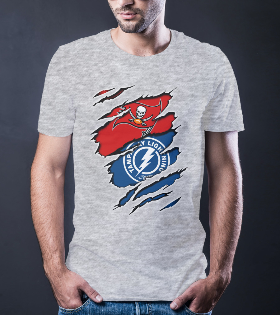 Tampa Bay Buccaneers Lightning Crossover Fan T-Shirt