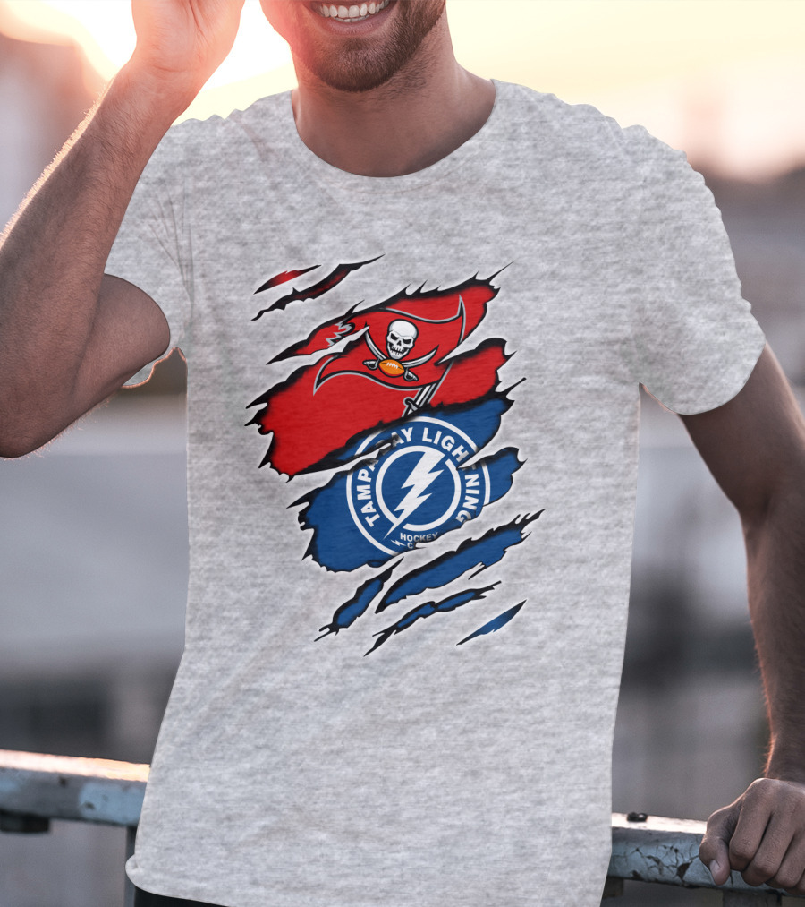 Tampa Bay Buccaneers Lightning Crossover Fan T-Shirt