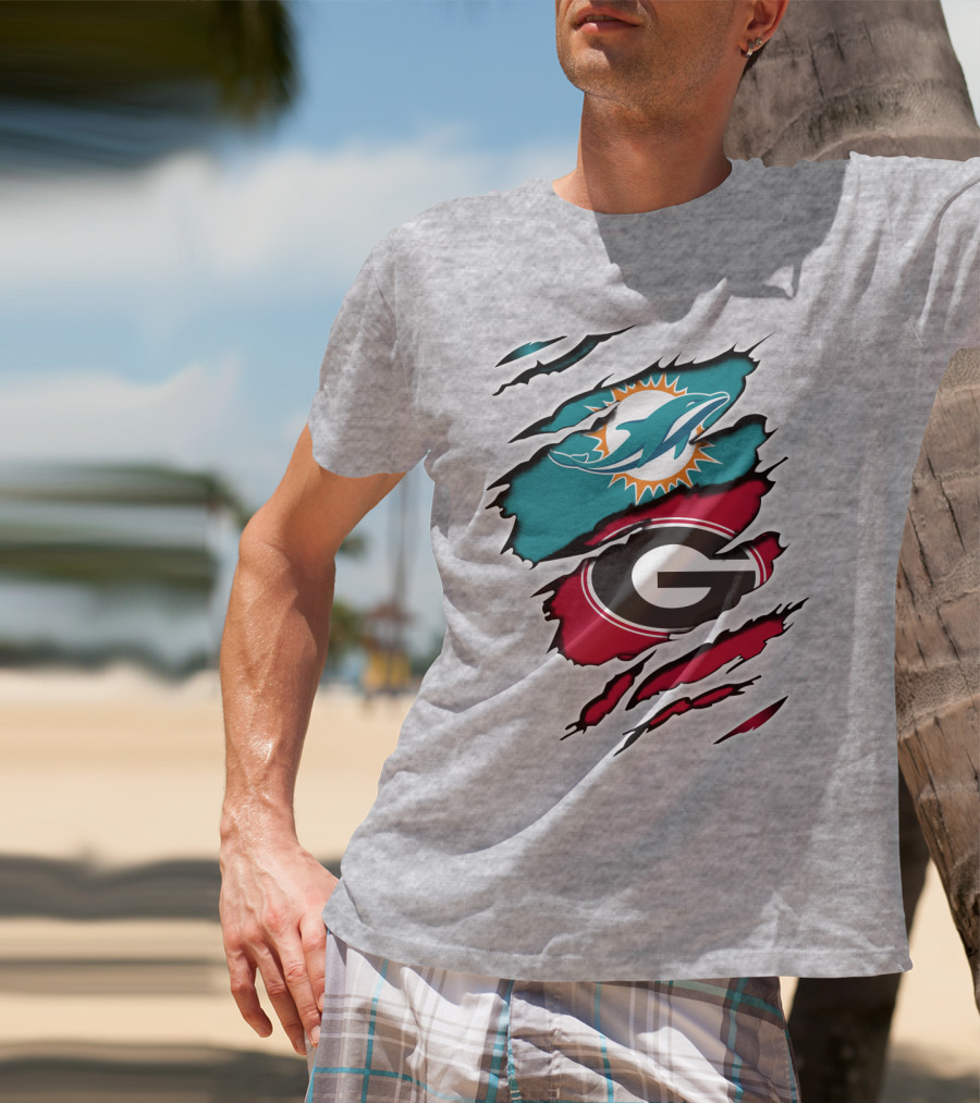 Miami Dolphins Georgia Bulldogs Dual T-Shirt