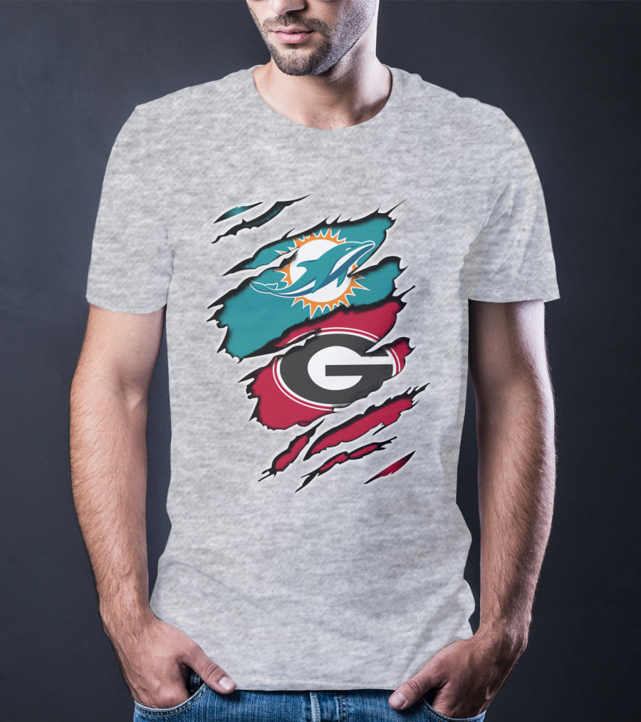 Miami Dolphins Georgia Bulldogs Dual T-Shirt