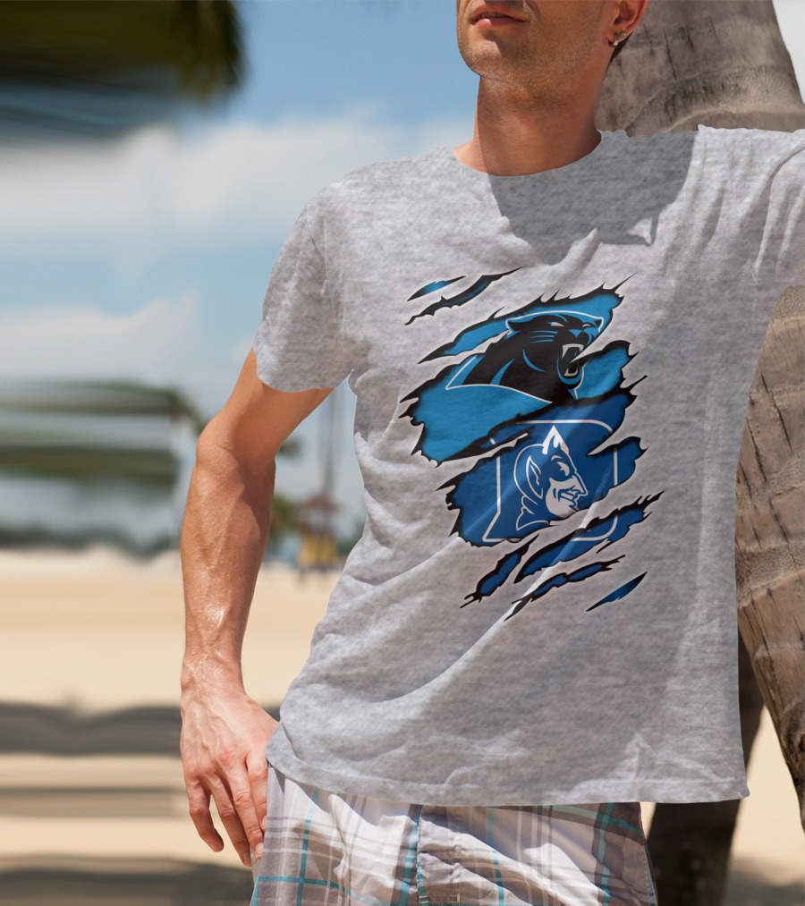 Panthers Duke Blue Devils Claw Marks Fusion T-Shirt