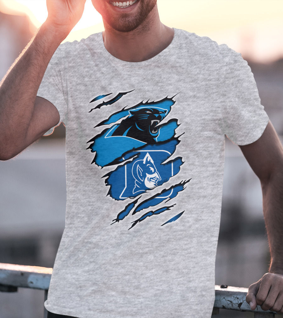 Panthers Duke Blue Devils Claw Marks Fusion T-Shirt