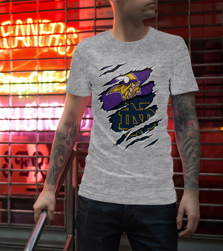 Vikings Notredame Nd Logo Collaboration Vikings_Unleashed T-Shirt