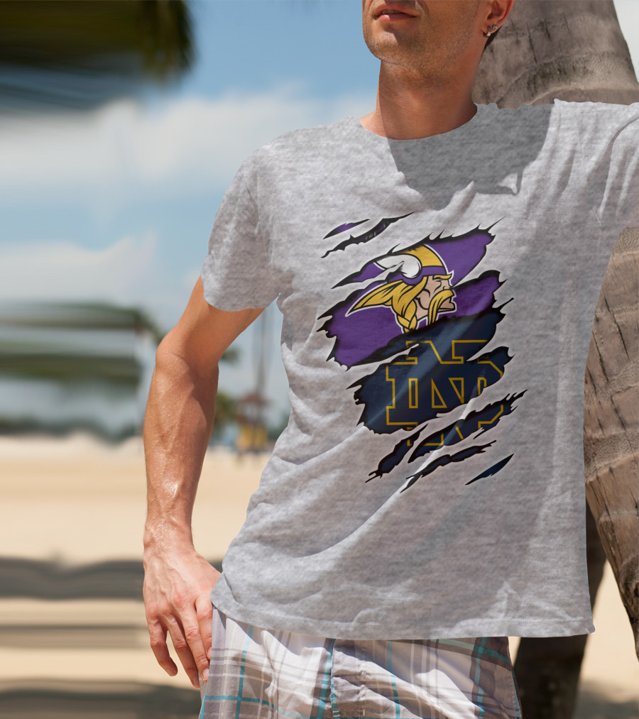 Vikings Notredame Nd Logo Collaboration Vikings_Unleashed T-Shirt