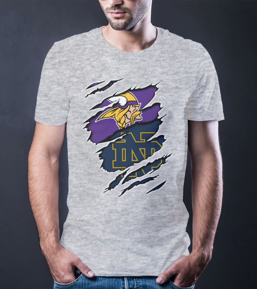 Vikings Notredame Nd Logo Collaboration Vikings_Unleashed T-Shirt