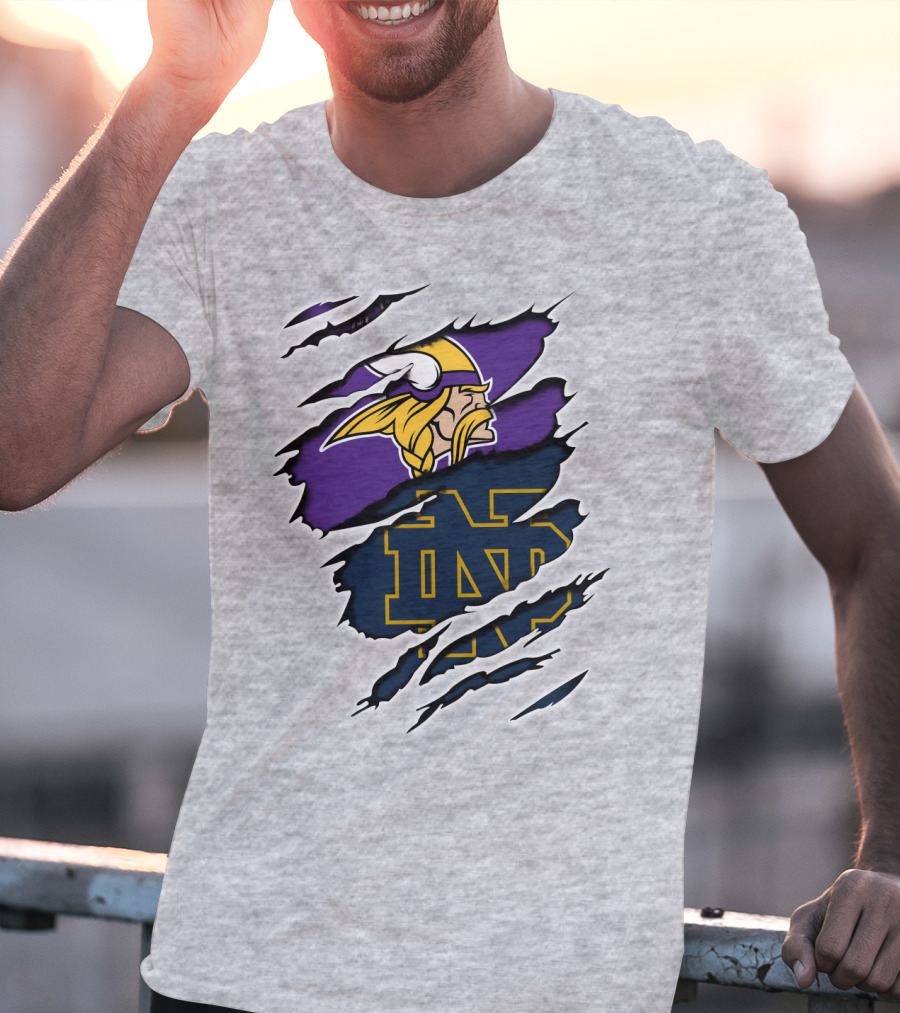 Vikings Notredame Nd Logo Collaboration Vikings_Unleashed T-Shirt
