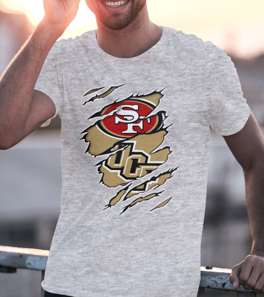 San Francisco 49ers And UCF Knights Torn T-Shirt