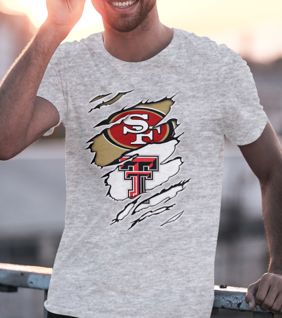 49ers SF Logo Texas Tech Red Raiders TT T-Shirt