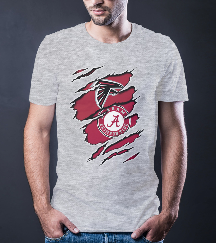 Alabama Crimson Tide Falcons Logo Torn T-Shirt