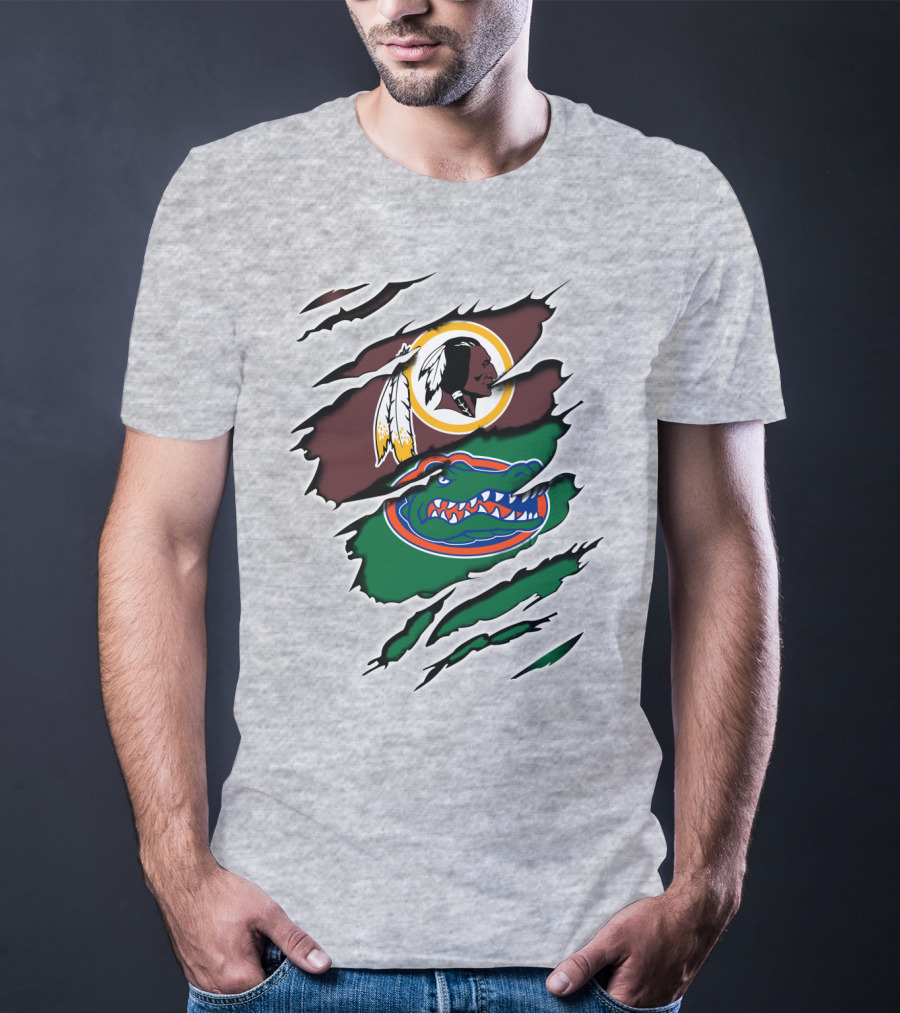 Redskins Gators Logos Claw Marks T-Shirt