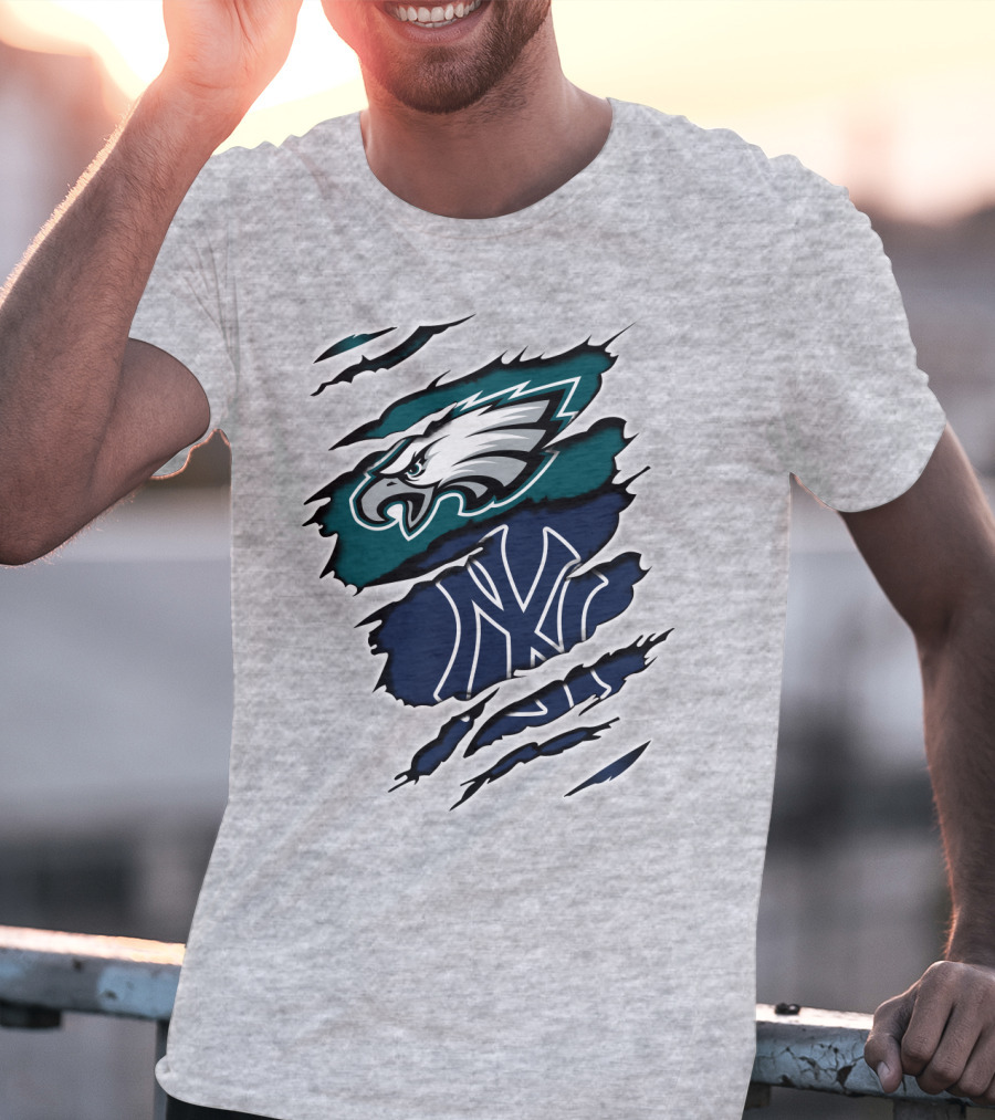 Eagles Yankees Logo Mashup Eagles Yankees T-Shirt
