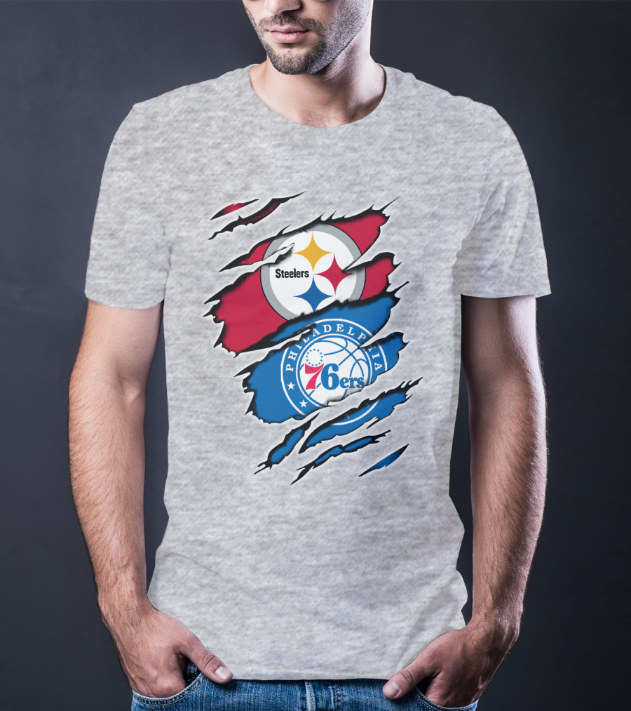 Steelers Philadelphia 76ers Logo Mashup T-Shirt