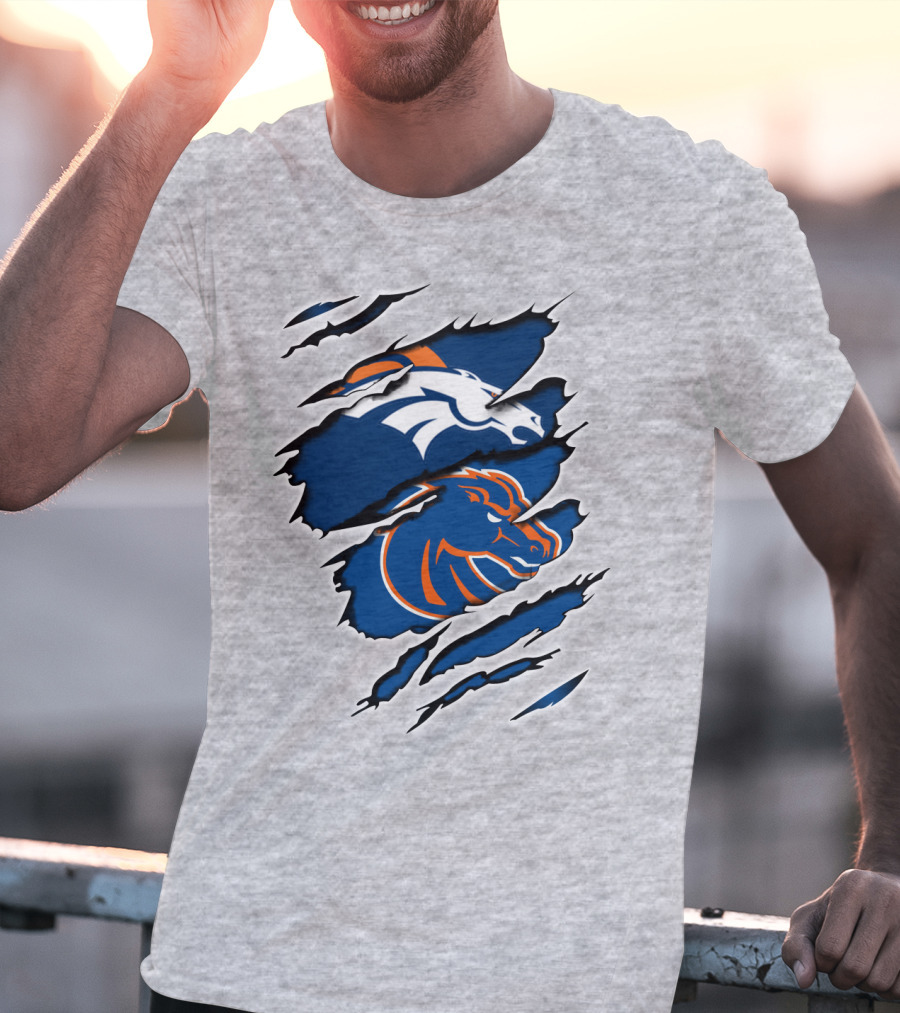 Boise Broncos Broncos Logo Mashup T-Shirt