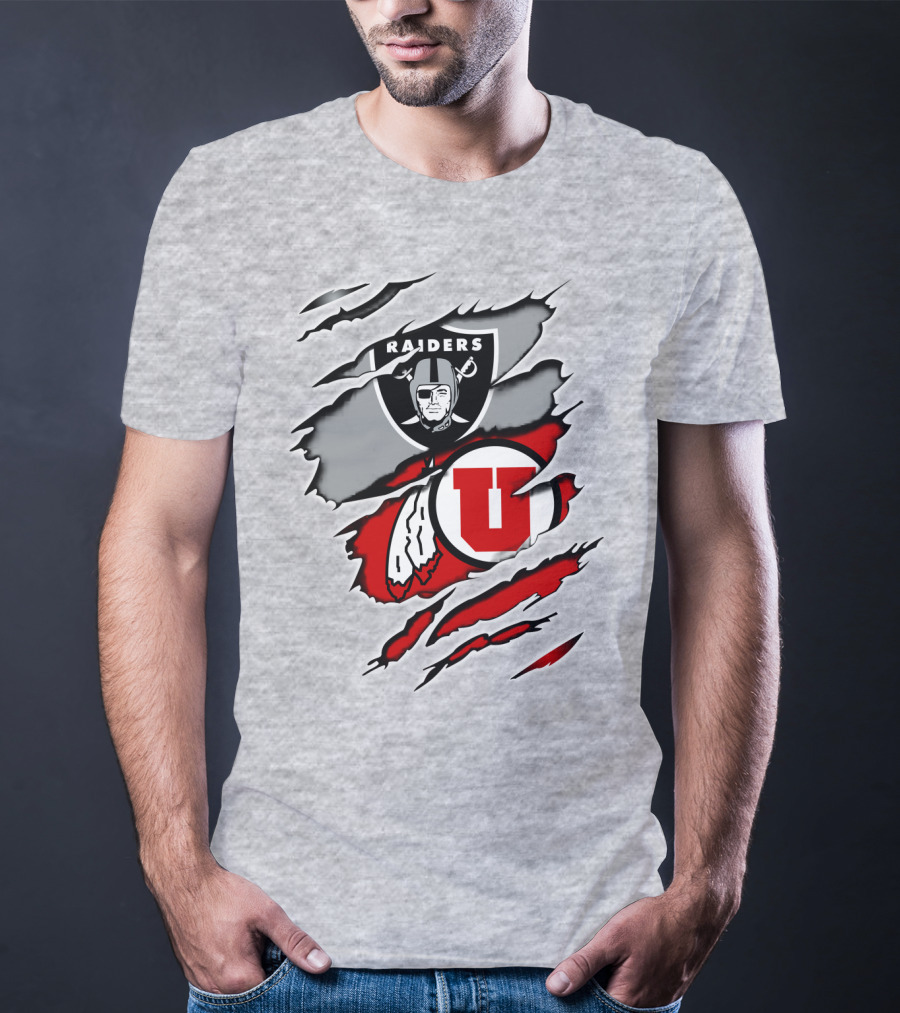 Raiders Utes Logo Fusion Claw Marks T-Shirt