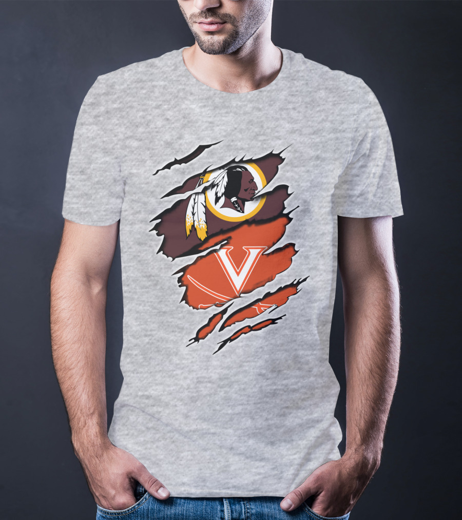 Redskins Cavaliers Virginia Sports Logo Combination T-Shirt