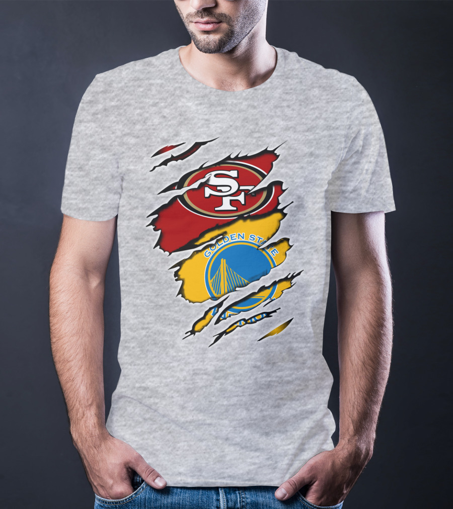 49ERS Golden State Warriors SF Logo Tear T-Shirt