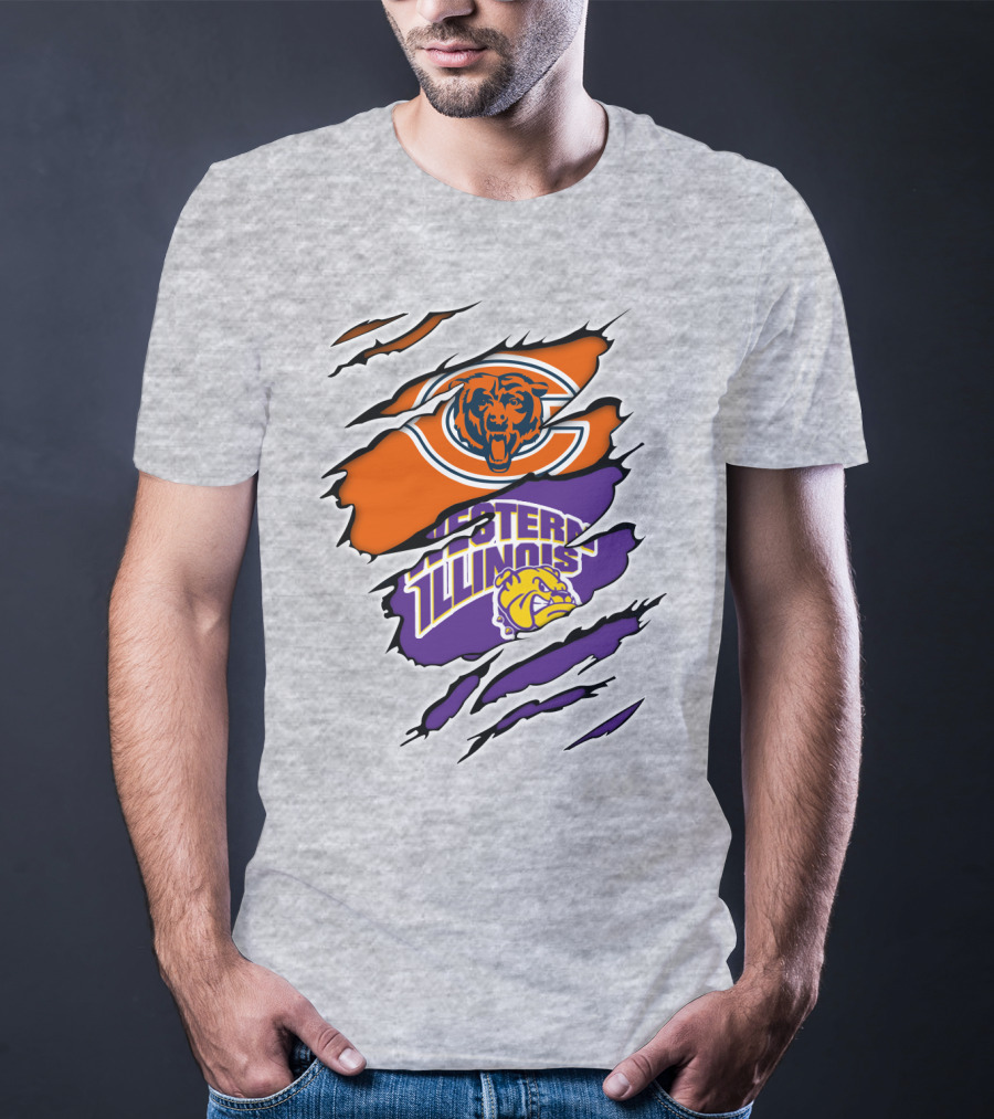 Chicago Bears Western Illinois Leathernecks Claw Marks T-Shirt