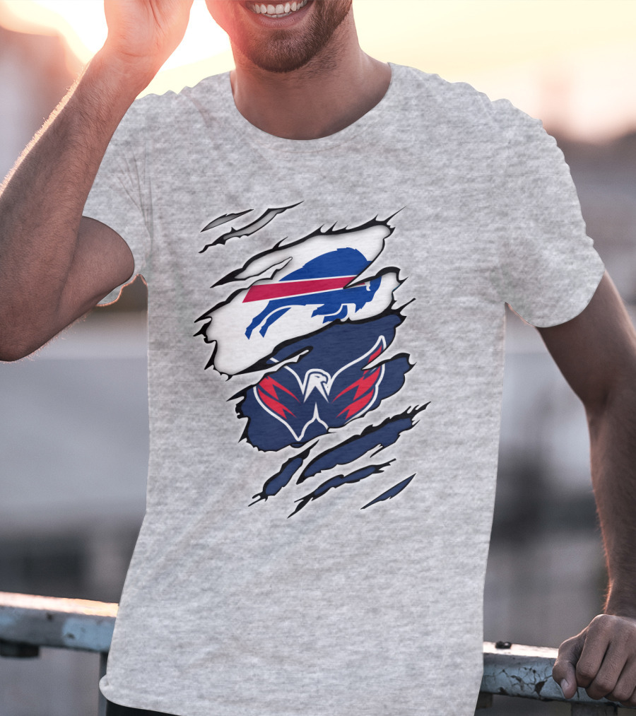 Buffalo Bills Washington Capitals Ripped Claw Marks T-Shirt