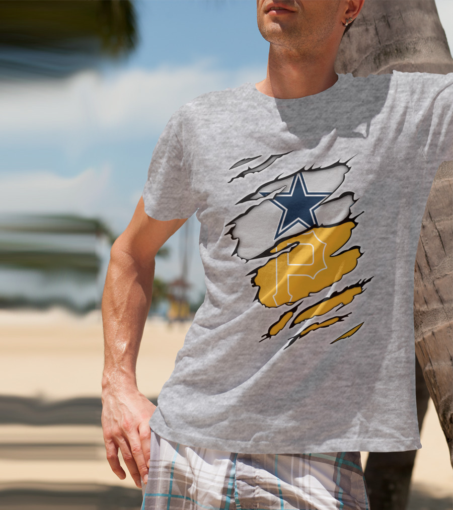 Dallas Cowboys Star Pittsburgh Pirates P Logo Fusion T-Shirt