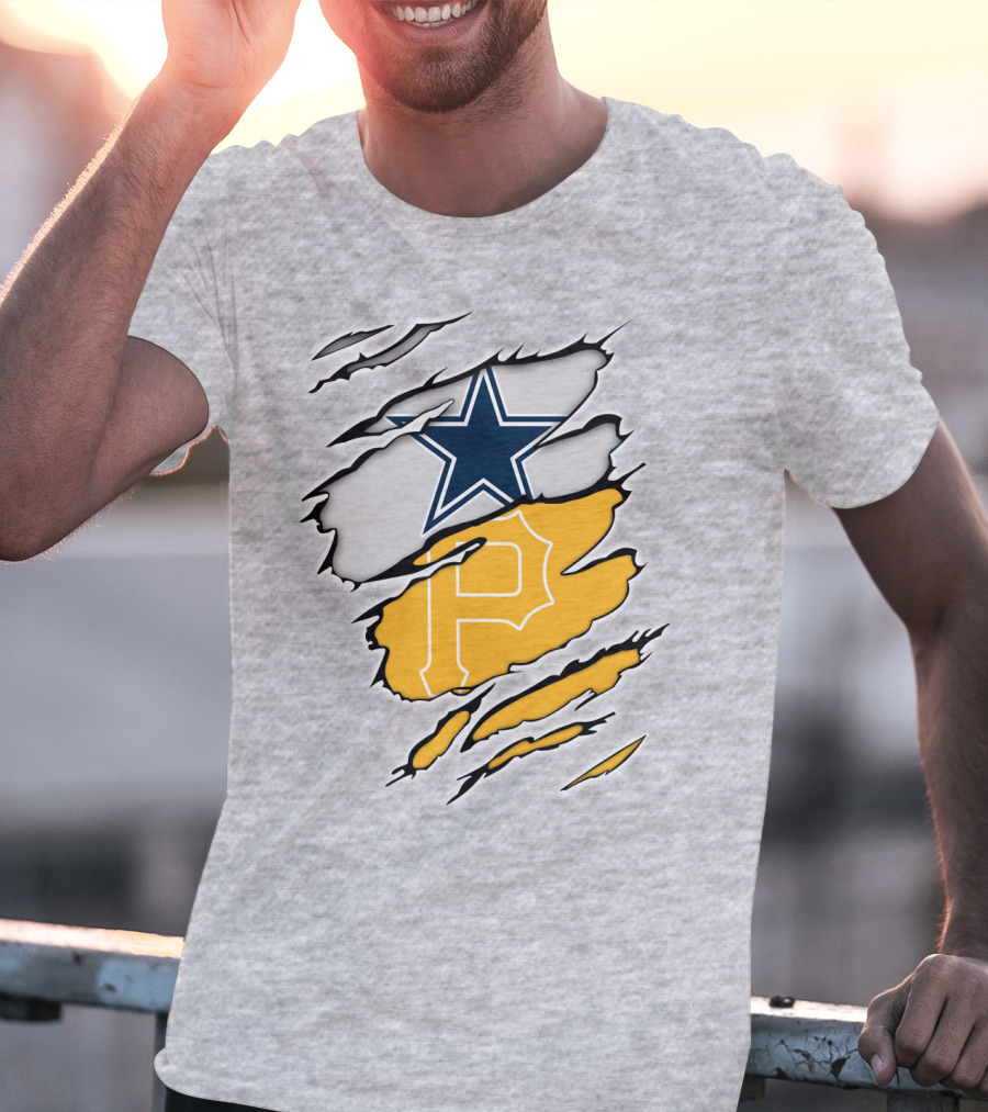 Dallas Cowboys Star Pittsburgh Pirates P Logo Fusion T-Shirt
