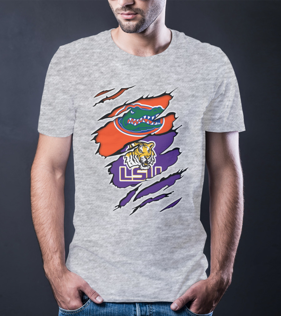 Florida Gators LSU Tigers Rivalry Claw Marks T-Shirt