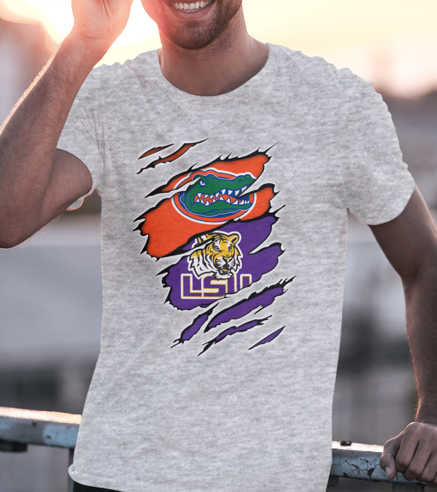 Florida Gators LSU Tigers Rivalry Claw Marks T-Shirt