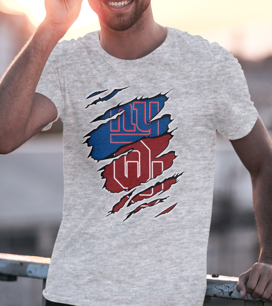 New York Giants OU Oklahoma Football Fusion T-Shirt