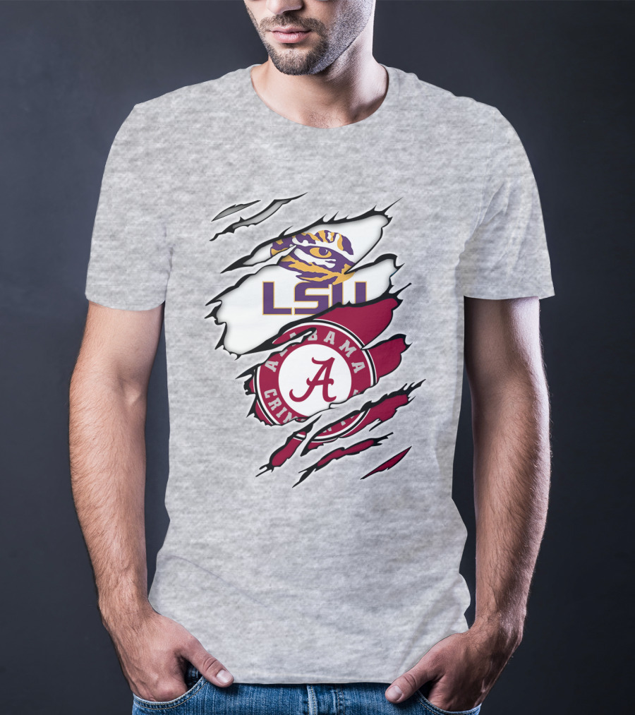 LSU Tigers Alabama Crimson Tide Rivalry Claw Marks T-Shirt