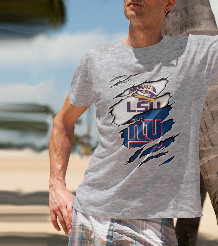 LSU Tigers New York Giants Crossover Tear T-Shirt