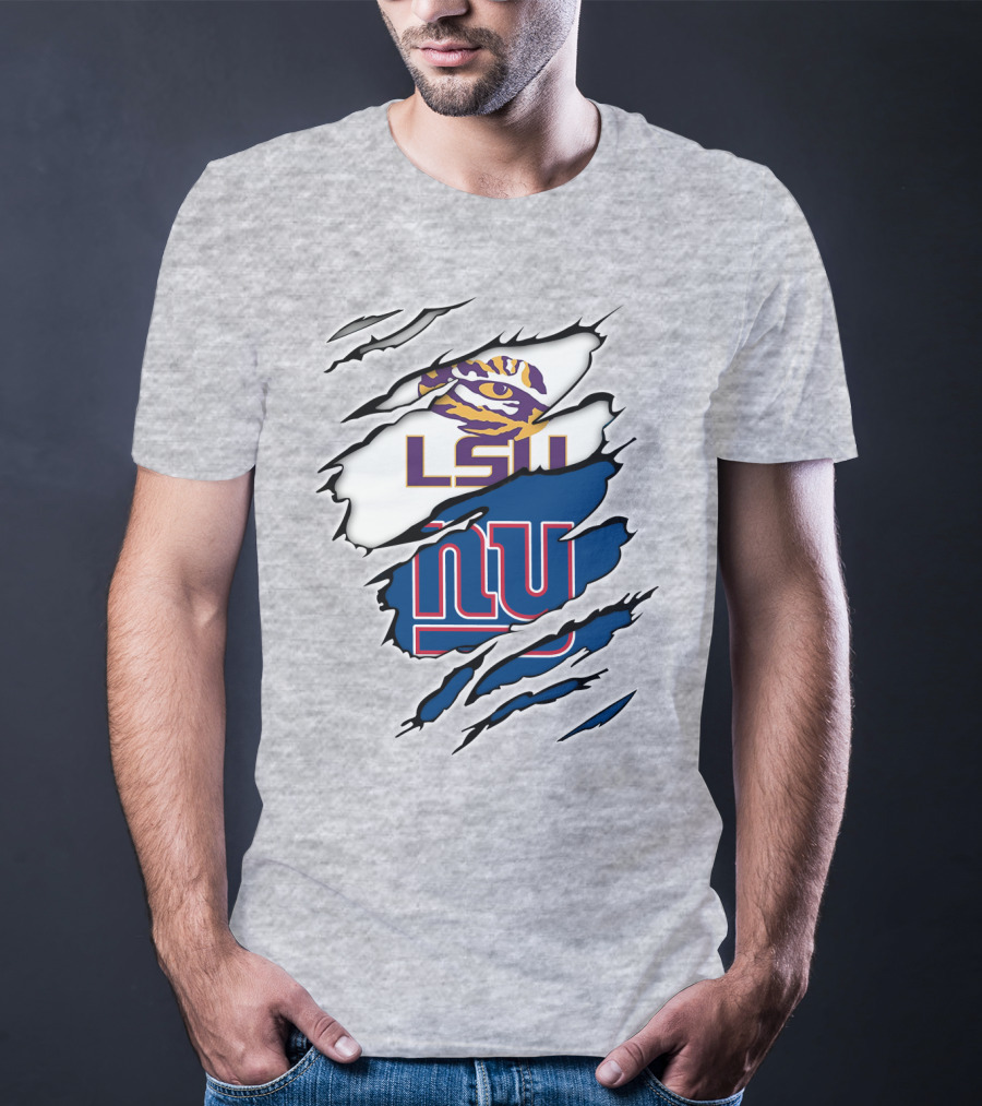 LSU Tigers New York Giants Crossover Tear T-Shirt