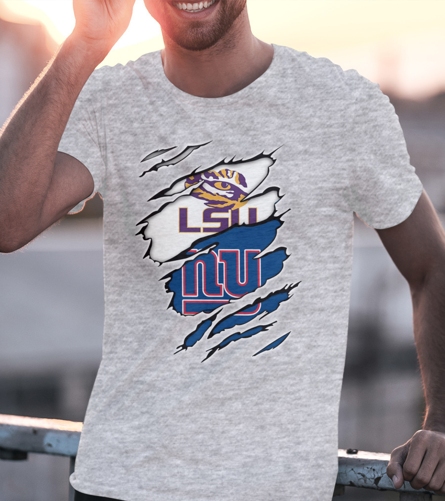 LSU Tigers New York Giants Crossover Tear T-Shirt