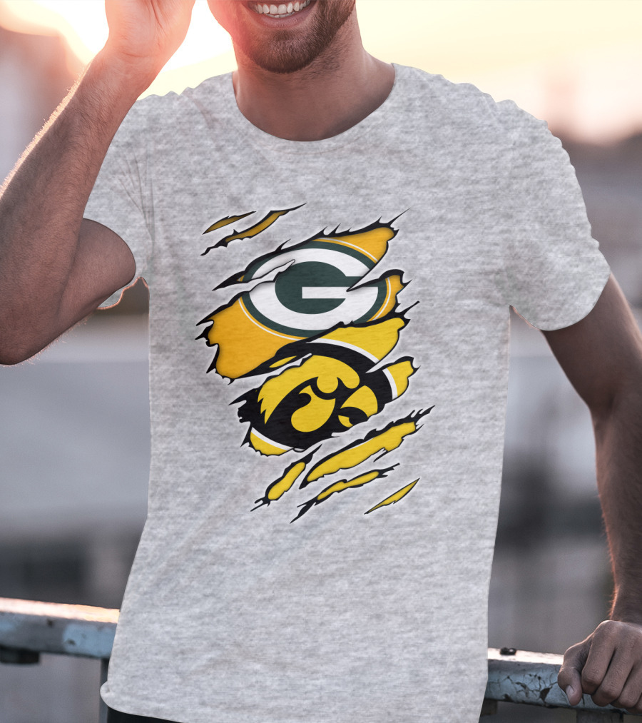 Packers Hawkeyes Logo Crossover Claw Marks T-Shirt