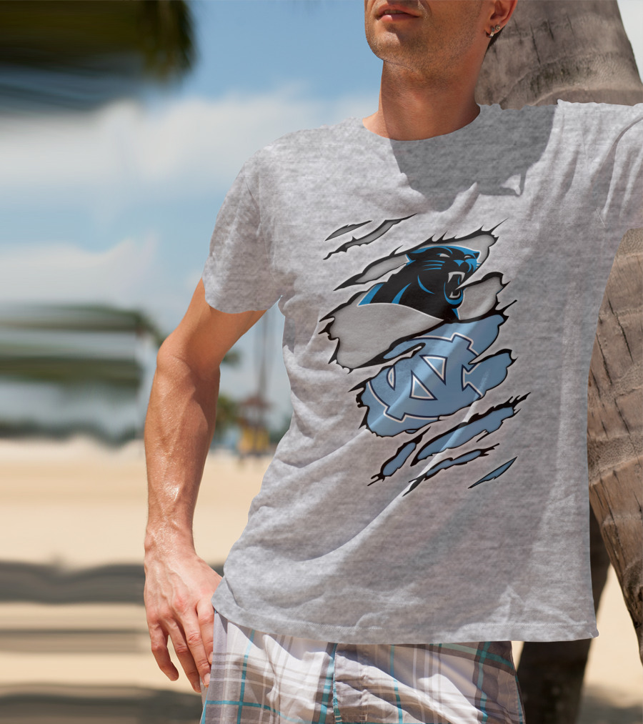 Panther And Tar Heels Logo Fusion T-Shirt