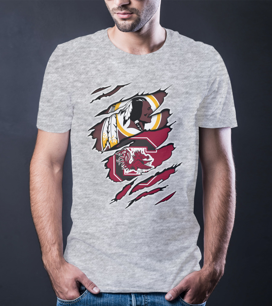 Redskins Gamecocks Logo Mashup T-Shirt
