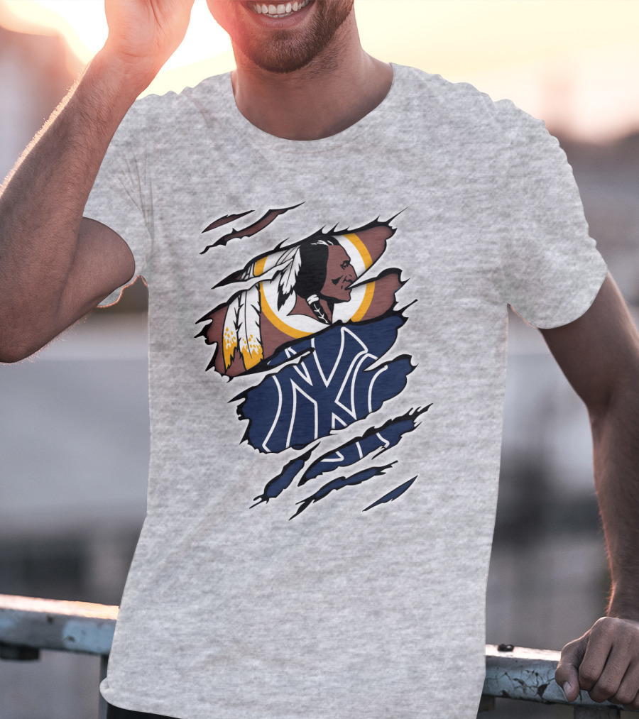 Redskins Yankees Logo Mashup T-Shirt